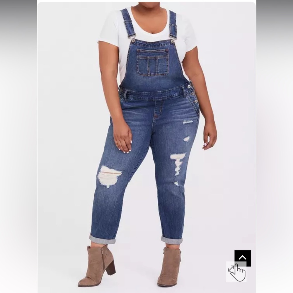 Torrid Crop Overall - Vintage Stretch Light Wash